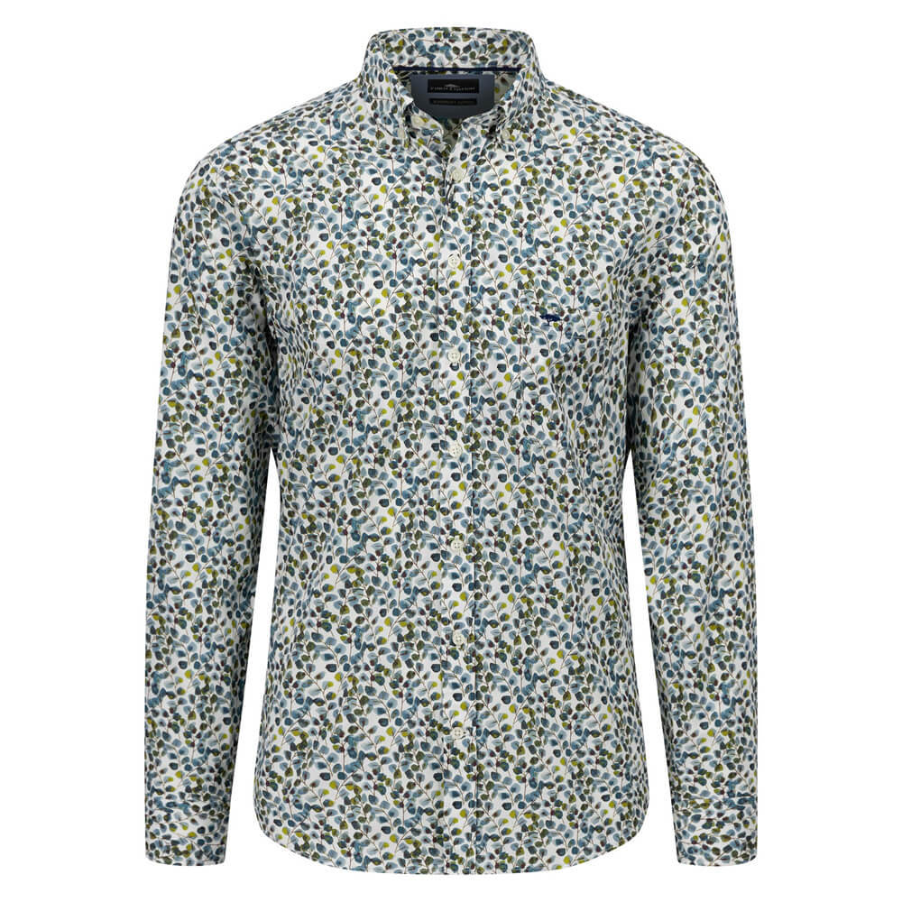 Fynch Hatton Blue Flower Prints Shirt